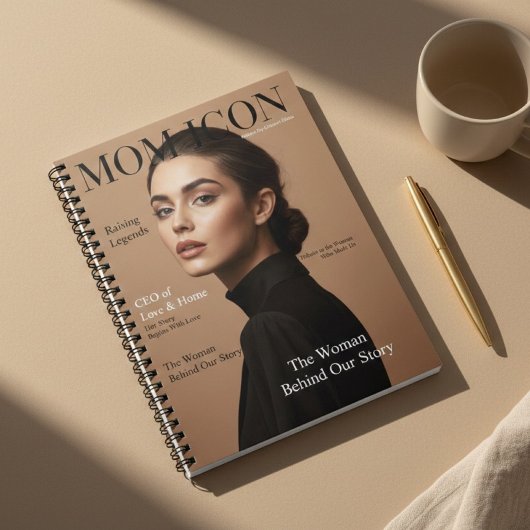 Luxury Personalized Mom Magazine Cover Photo  Notitieboek
