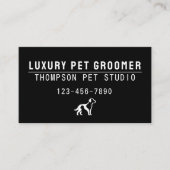 Luxury Pet Groomer Modern Bold Professional Visitekaartje (Voorkant)