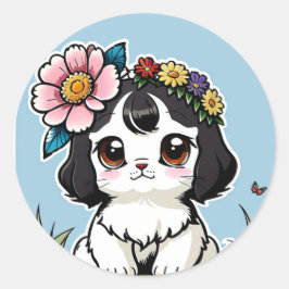 Luxury Pet Line art Ronde Sticker