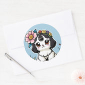 Luxury Pet Line art Ronde Sticker (Envelop)