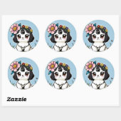 Luxury Pet Line art Ronde Sticker (Vel)