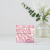 Luxury Pink Agate Silk Silver Glitter Vierkante Visitekaartje (Staand voorkant)