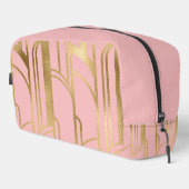 Luxury Pink and Gold Art Deco Design Toiletry Bag Toilettasje (Rechterhoek)