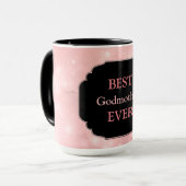 Luxury Pink "Best Godmoeder Ever"-ontwerp Mok (Voorkant links)
