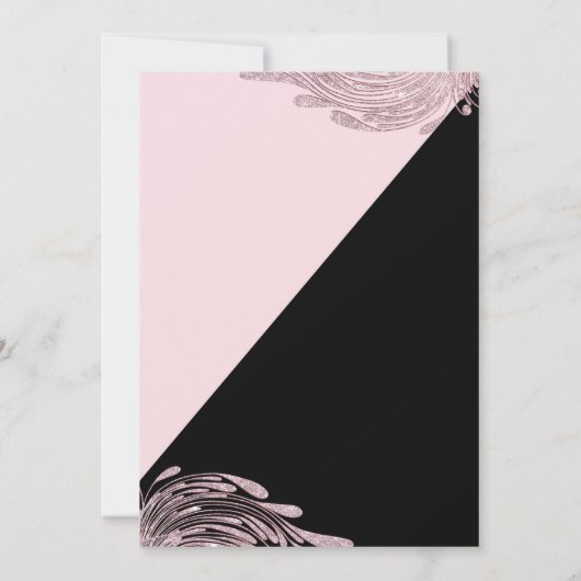 Luxury pink black silver glitter Masquerade Prom  Kaart (Achterkant)