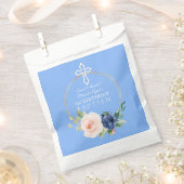 Luxury Pink Blue Floral Boy 1st Birthday & Baptism Bedankzakje (Geknipt)