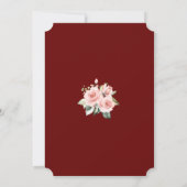 Luxury Pink Blush Flowers Gold Lijst Weddenschap Kaart (Achterkant)