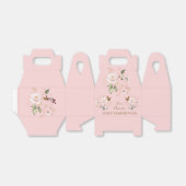 Luxury Pink Blush Gold Floral Heilige Communie Bedankdoosjes (Uitgevouwen)