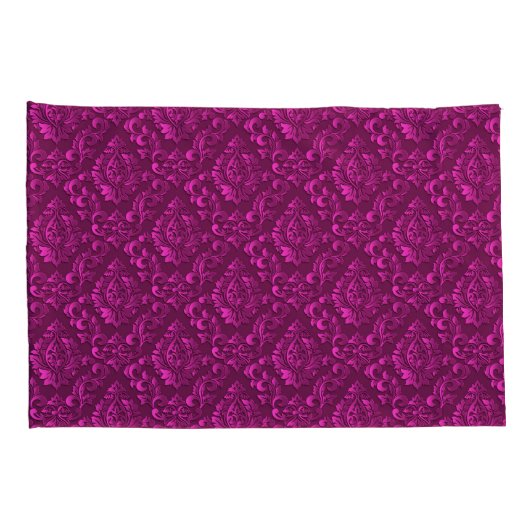 Luxury Pink Damask Floral Kussensloop (Achterkant-Rechts)