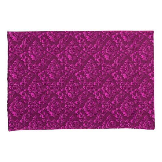 Luxury Pink Damask Floral Kussensloop (Voorkant-Rechts)