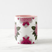Luxury Pink & Fuchsia Rose Two-Tone Mug Tweekleurige Koffiemok (Center)
