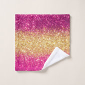 Luxury Pink Gold Glitter Bad Handdoek (Wasdoekje)