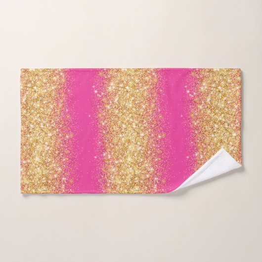 Luxury Pink Gold Glitter Bad Handdoek (Handdoek)
