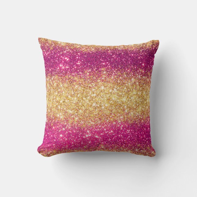 Luxury Pink Gold Glitter Kussen (Voorkant)