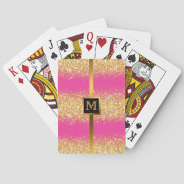 Luxury Pink Gold Glitter Pokerkaarten