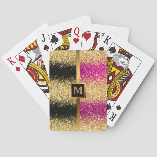 Luxury Pink Gold Glitter Pokerkaarten (Achterkant)