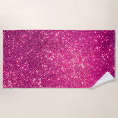Luxury Pink Gold Glitter Strandlaken (Voorkant)