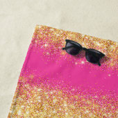 Luxury Pink Gold Glitter Strandlaken (In situ)