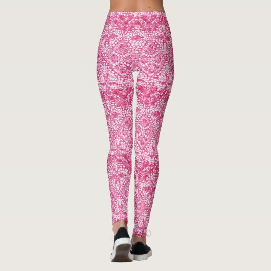 Luxury Pink Lace Leggings (Achterkant)