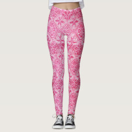 Luxury Pink Lace Leggings