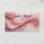 Luxury Pink Marble Agate Fluid Business Card Visitekaartje (Voorkant)