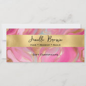 Luxury Pink Marble and Gold Gift Certificate Card Kaart (Voorkant)