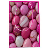 Luxury Pink Marble Pebble Gift Bag Medium Cadeauzakje (Voorkant)