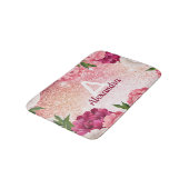 Luxury Pink Monogram Glitter Badmat (Gekanteld)