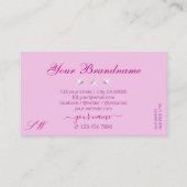 Luxury Pink Ombre Sparging Diamonds Monogram Luxe Visitekaartje (Achterkant)