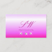 Luxury Pink Ombre Sparging Diamonds Monogram Luxe Visitekaartje (Voorkant)