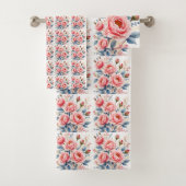 Luxury Pink Roses Beautiful Modern Collection Bad Handdoek (Insitu)