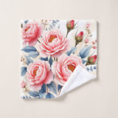 Luxury Pink Roses Beautiful Modern Collection Bad Handdoek (Wasdoekje)