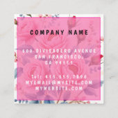Luxury Pink Roses Beautiful Modern Collection Vierkante Visitekaartje (Achterkant)