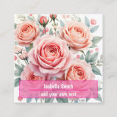 Luxury Pink Roses Beautiful Popular Collection Vierkante Visitekaartje (Voorkant)