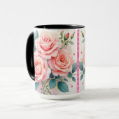 Luxury Pink Roses Beautiful Trendy Collection Mok (Voorkant links)