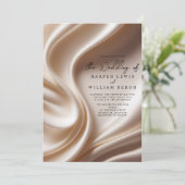 luxury pink satin wedding kaart (Staand voorkant)