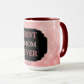 Luxury Pink Sparkly "Best Mam Ever"-ontwerp Mok (Voorkant rechts)