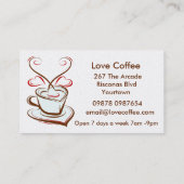Luxury Platinum Love Coffee Cafe Visitekaartje (Achterkant)