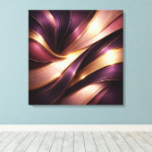 Luxury Plum & Gold Flow Abstract Canvas Art Afdruk (Insitu (Houten vloer))
