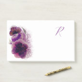 Luxury Plum Penoies Floral Monogrammed Post-it® Notes (Op bureau)