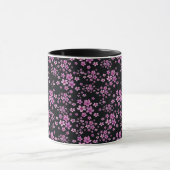 Luxury Popular Black Paars Floral Mok (Midden)