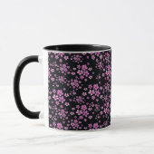 Luxury Popular Black Paars Floral Mok (Links)