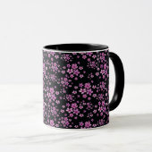 Luxury Popular Black Paars Floral Mok (Voorkant rechts)