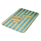 Luxury Popular Floral Blue Gold Glitter Badmat (Gekanteld)