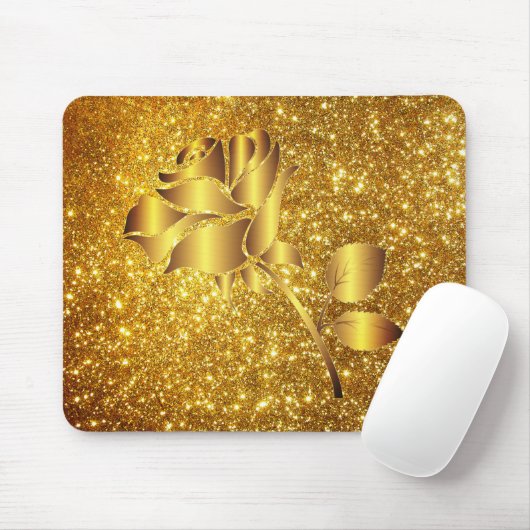 Luxury Popular Floral Gold Glitter Gift Muismat (Met muis)