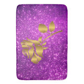 Luxury Popular Floral Paars Gold Glitter Badmat (Voorkant Verticaal)
