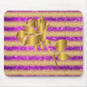 Luxury Popular Floral Paars Gold Glitter Gift Muismat (Voorkant)