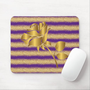Luxury Popular Floral Paars Gold Glitter Gift Muismat