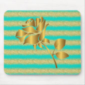 Luxury Popular Floral Turquoise Gold Glitter Gift Muismat (Voorkant)