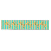 Luxury Popular Gift Floral Gold Glitter Medium Tafelloper (Horizontaal)